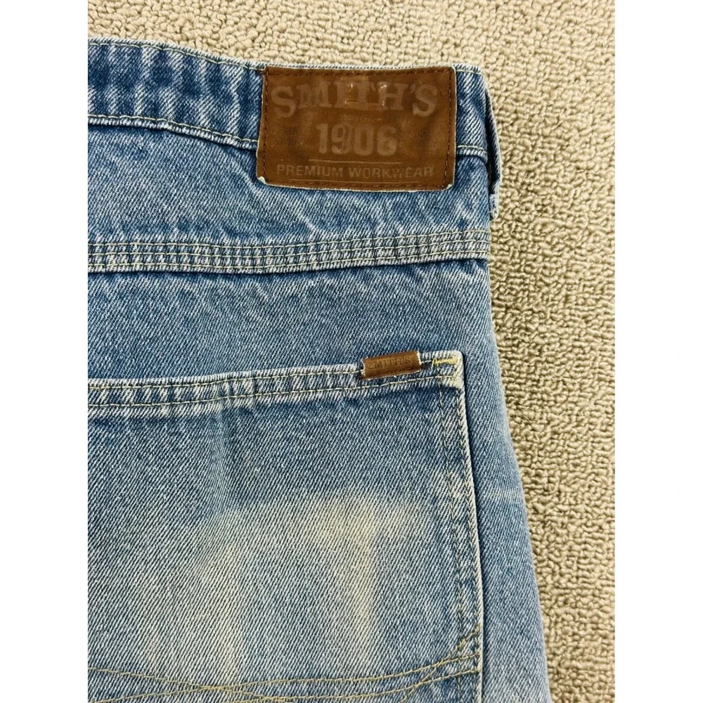 Smith's Workwear‎ Carpenter Jeans Men 31x32 Blue Denim Cotton Blend Hammer Loop